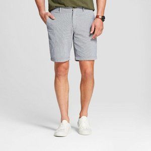 Goodfellow & Co Men's Williamsburg Navy Striped Flat Front Chino Shorts, Size 28